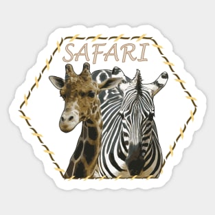 Safari Design, giraffe, zebra, African animals Sticker